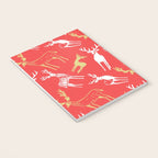 Red christmas reindeer animal pattern Notebook Gallery Image 3