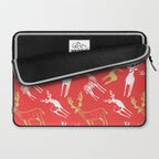 Red christmas reindeer animal pattern Laptop Sleeve Gallery Image 2