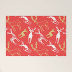 Red christmas reindeer animal pattern Welcome Mat Gallery Image 1