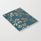 Floral Leaves, Teal and Gold Notebook Gallery Image 2