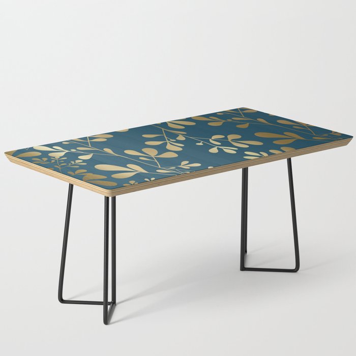Floral Leaves, Teal and Gold Coffee Table Gallery Image 1