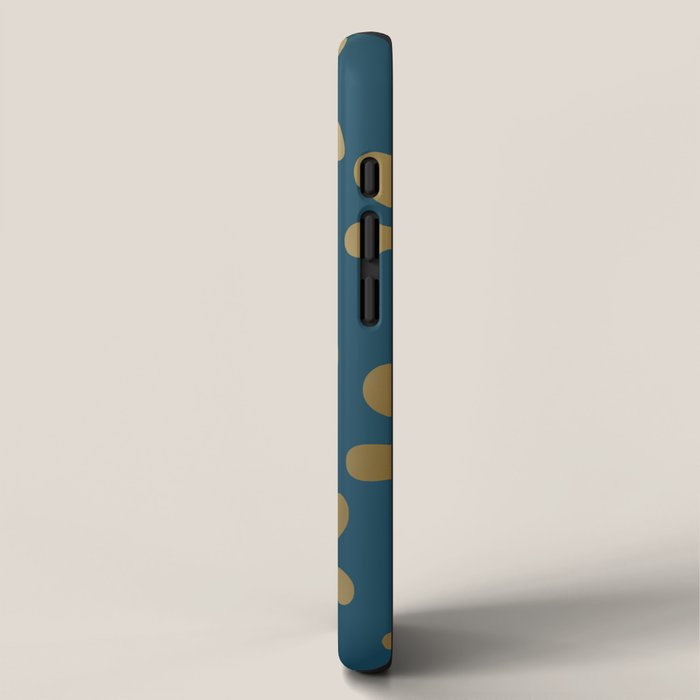 Floral Leaves, Teal and Gold iPhone Case Gallery Image 2