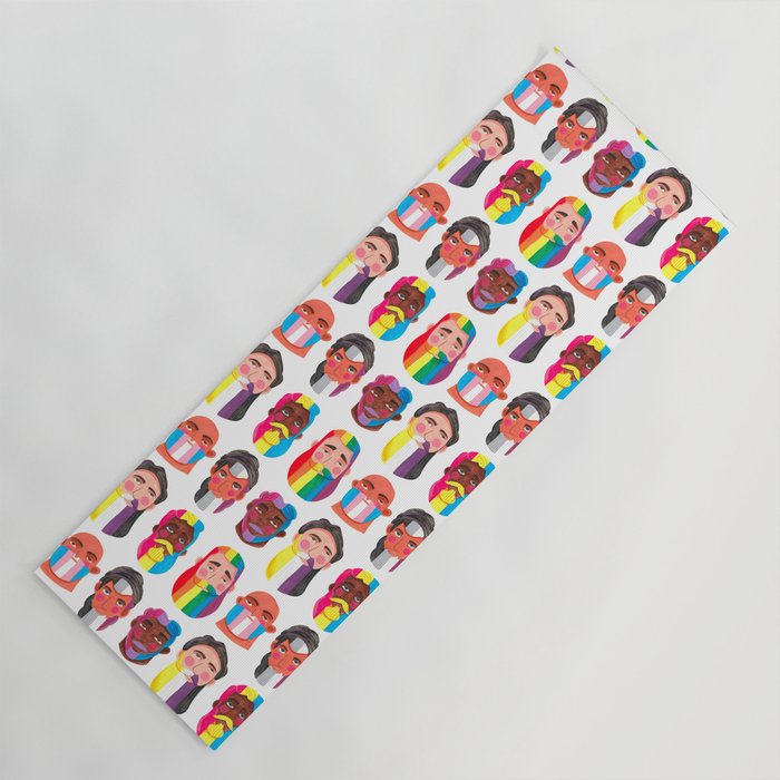 Gay pride rainbow gender flags beard men Yoga Mat Gallery Image 1