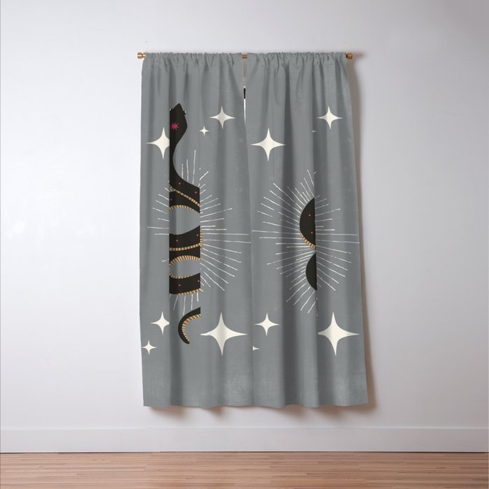 Slither - Gray Window Curtain Gallery Image 3