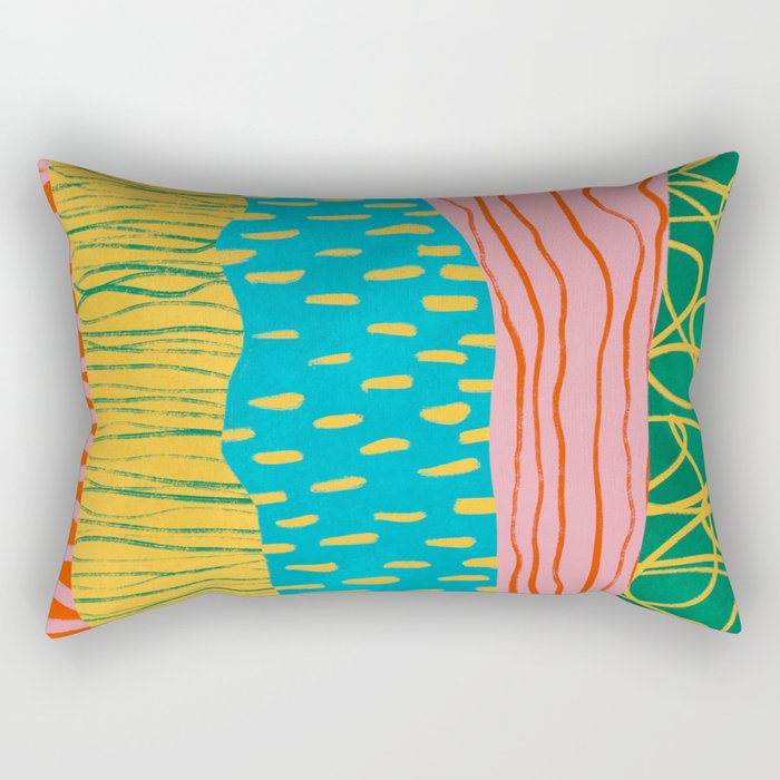 Pop Pattern Collage | PATTERN 10: The Retro Edition Rectangular Pillow Gallery Image 2