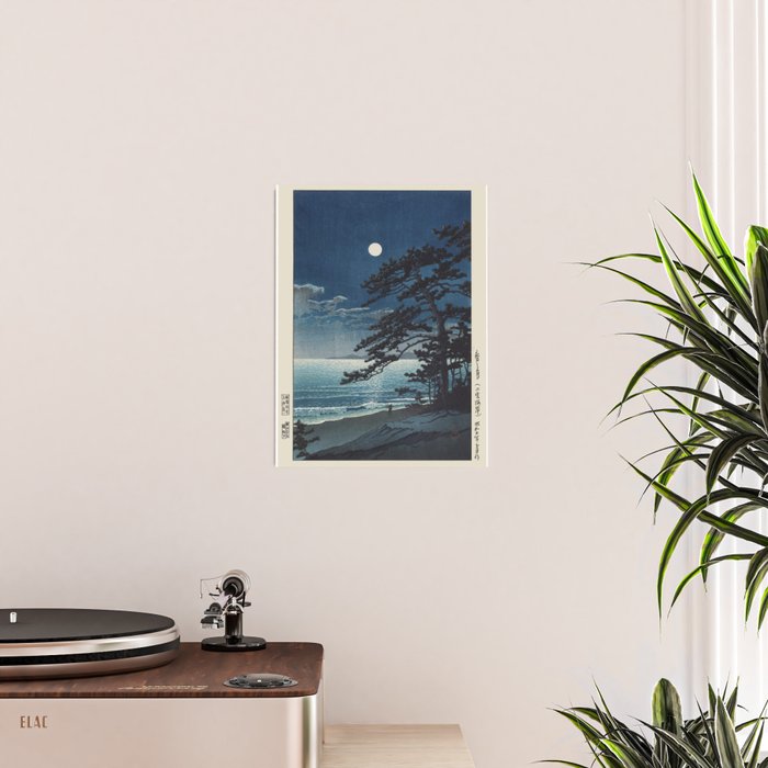 Spring Moon At Ninomiya Beach by Hasui Kawase å·ç¬ å·´æ°´ Poster Gallery Image 2