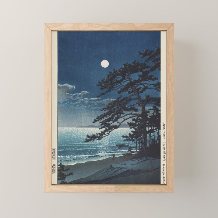 Spring Moon At Ninomiya Beach by Hasui Kawase å·ç¬ å·´æ°´ Mini Art Print Gallery Image 1
