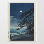 Spring Moon At Ninomiya Beach by Hasui Kawase å·ç¬ å·´æ°´ Poster Gallery Image 4