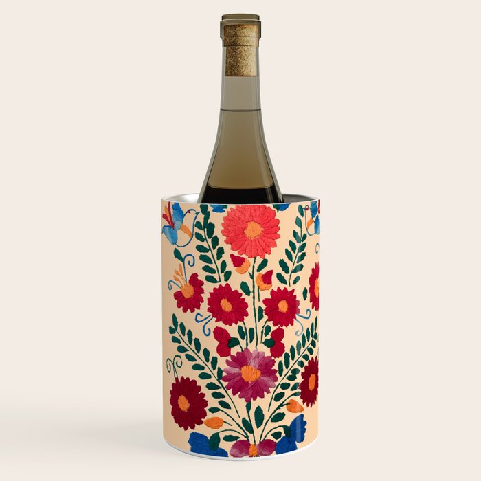 Mexican Bird Motif Cream  Wine Chiller Gallery Image 3