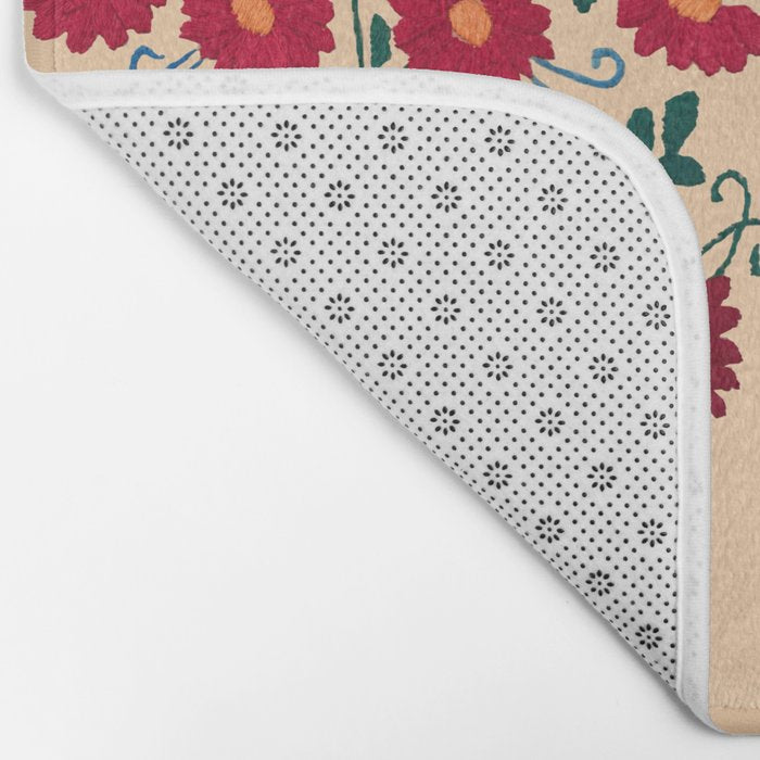 Mexican Bird Motif Cream  Bath Mat Gallery Image 2