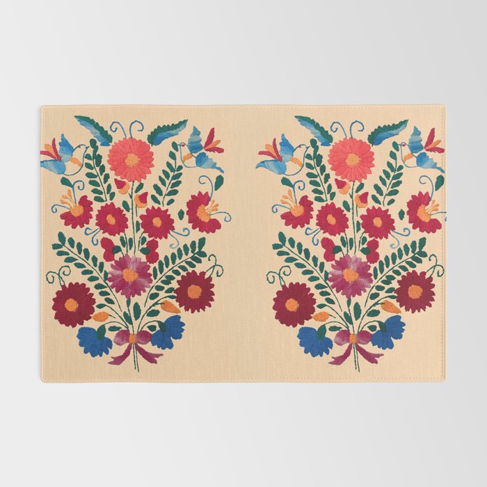 Mexican Bird Motif Cream  Rug Gallery Image 2
