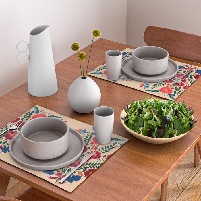 Mexican Bird Motif Cream  Placemat Gallery Image 2