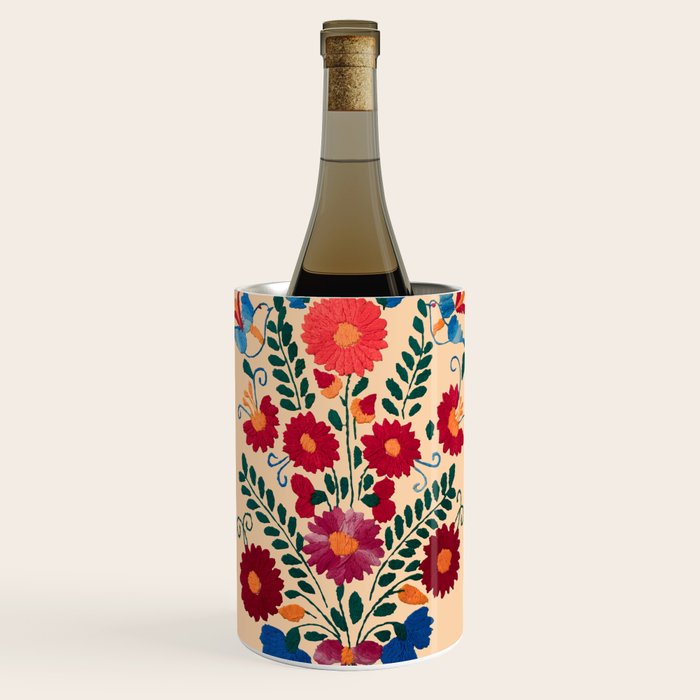 Mexican Bird Motif Cream  Wine Chiller Gallery Image 2