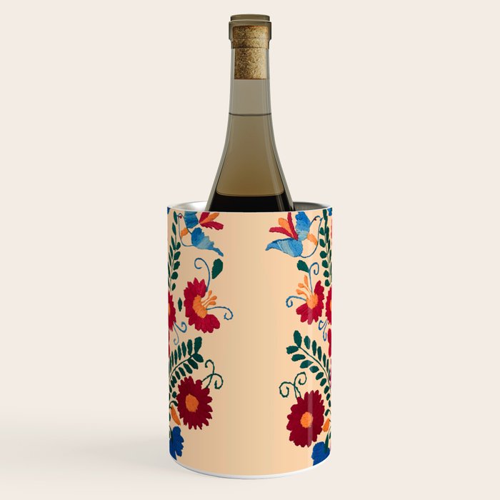 Mexican Bird Motif Cream  Wine Chiller Gallery Image 1