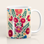 Mexican Bird Motif Cream  Coffee Mug Gallery Image 1