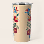 Mexican Bird Motif Cream  Travel Mug Gallery Image 1