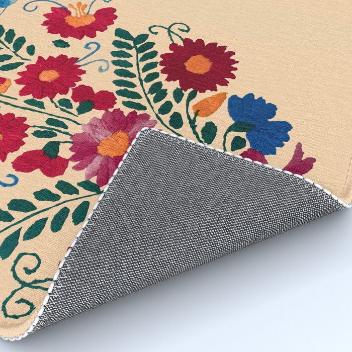 Mexican Bird Motif Cream  Rug Gallery Image 4