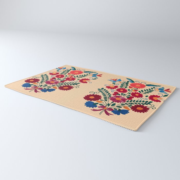 Mexican Bird Motif Cream  Rug Gallery Image 3