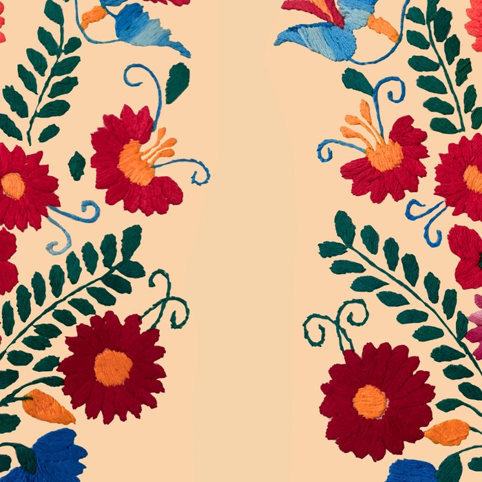 Mexican Bird Motif Cream  Coffee Mug Gallery Image 2