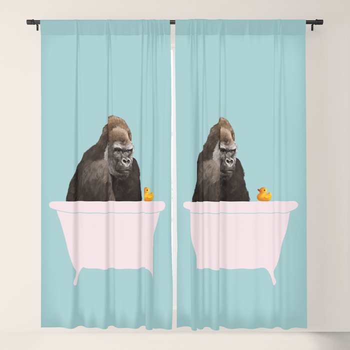 Gorilla in Bathtub Window Curtain Gallery Image 5
