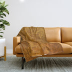 Vintage Gold Rust, Minimal Art Throw Blanket Gallery Image 1