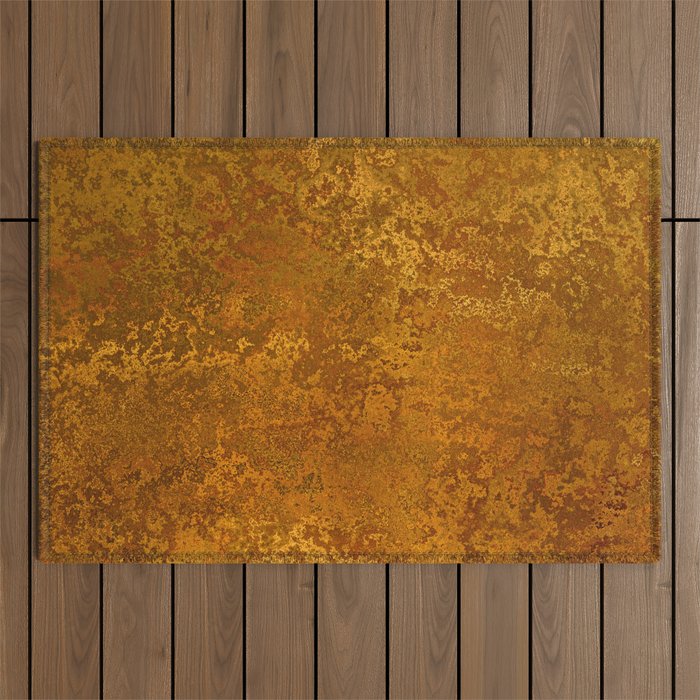 Vintage Gold Rust, Minimal Art Outdoor Rug Gallery Image 1