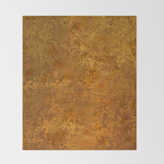 Vintage Gold Rust, Minimal Art Throw Blanket Gallery Image 2