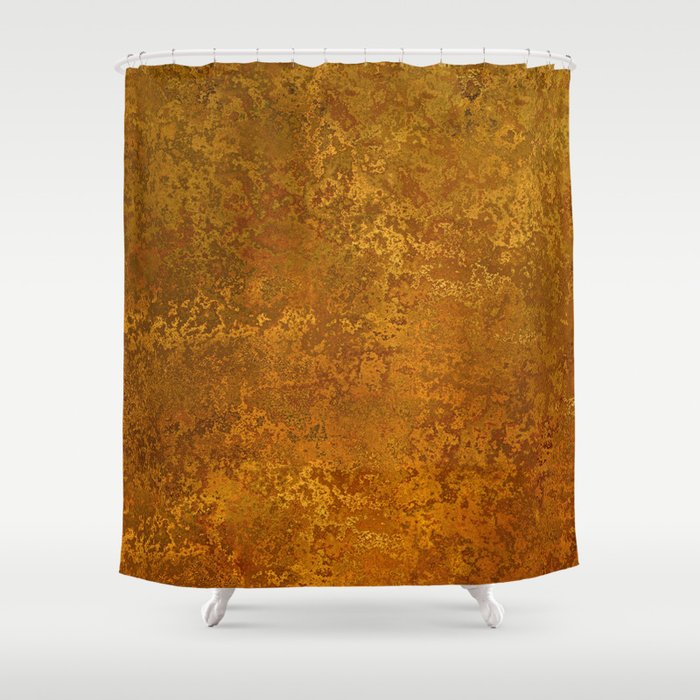 Vintage Gold Rust, Minimal Art Shower Curtain Gallery Image 1