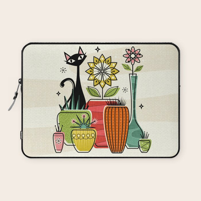 Plants, Pots, and a Pussycat ©studioxtine Laptop Sleeve Gallery Image 1