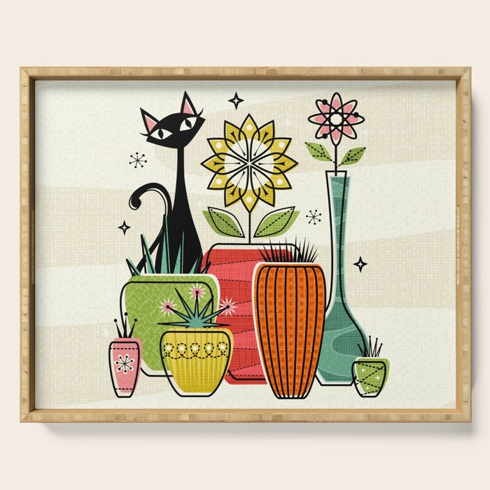 Plants, Pots, and a Pussycat ©studioxtine Serving Tray Gallery Image 1