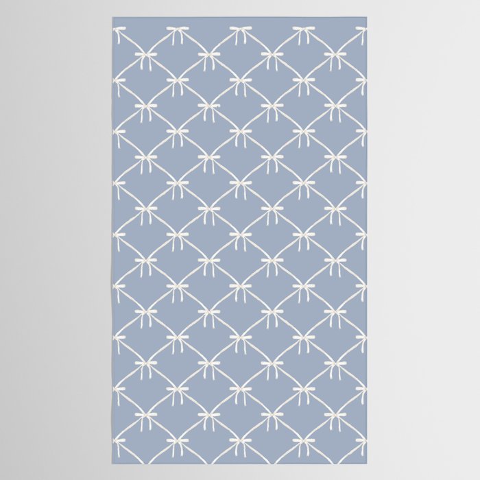 Bows & Ribbons Pattern XLIV Light Pastel Blue Tablecloth Gallery Image 2