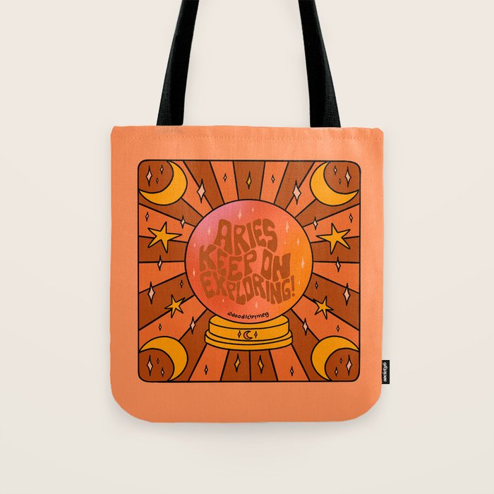 Aries Crystal Ball Tote Bag Gallery Image 1
