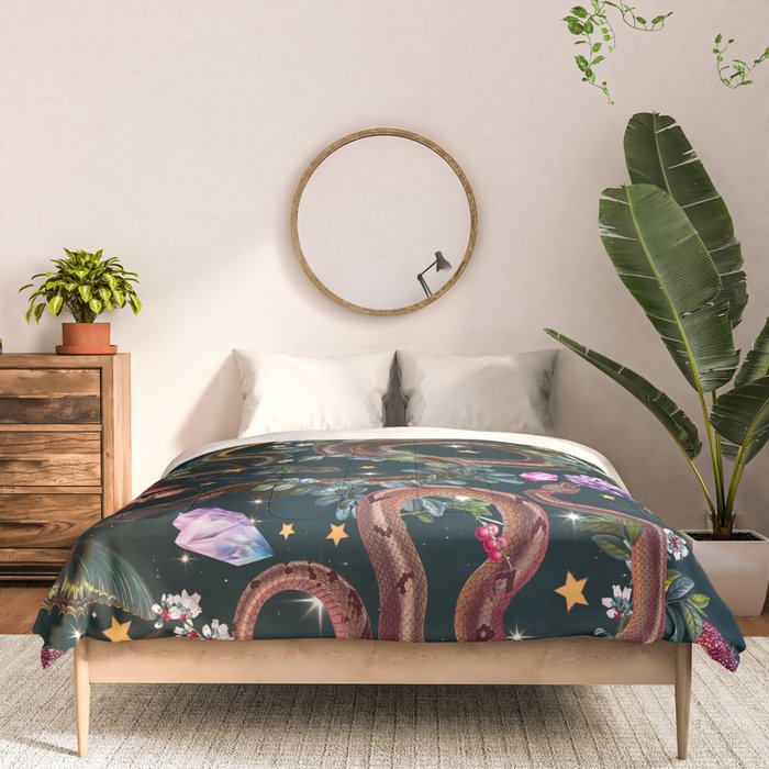 Mysterious Mushroom Forest III - Night Comforter Gallery Image 3