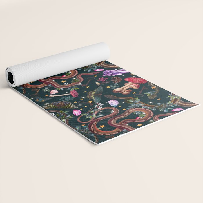 Mysterious Mushroom Forest III - Night Yoga Mat Gallery Image 2