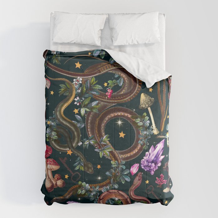 Mysterious Mushroom Forest III - Night Comforter Gallery Image 6