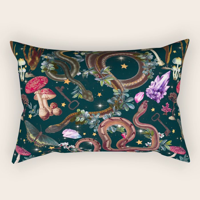 Mysterious Mushroom Forest III - Night Rectangular Pillow Gallery Image 2