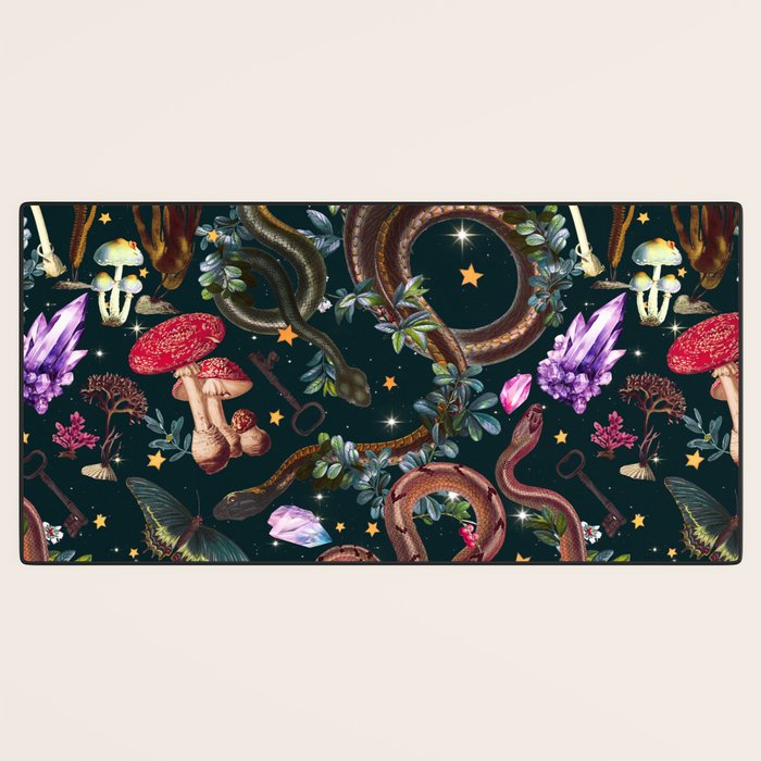 Mysterious Mushroom Forest III - Night Desk Mat Gallery Image 3