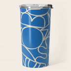 Blue organic nature art shape paint pattern Travel Mug Gallery Image 2