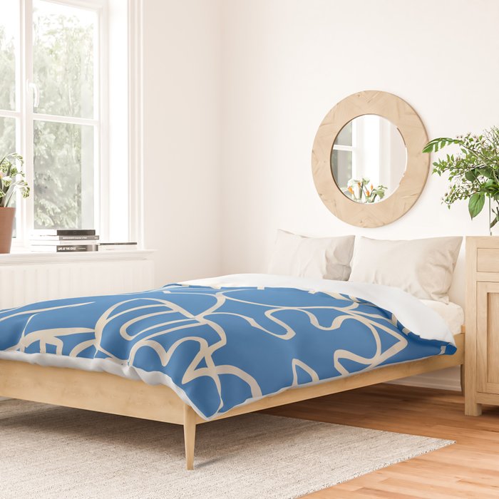 Blue organic nature art shape paint pattern Duvet Cover Gallery Image 2