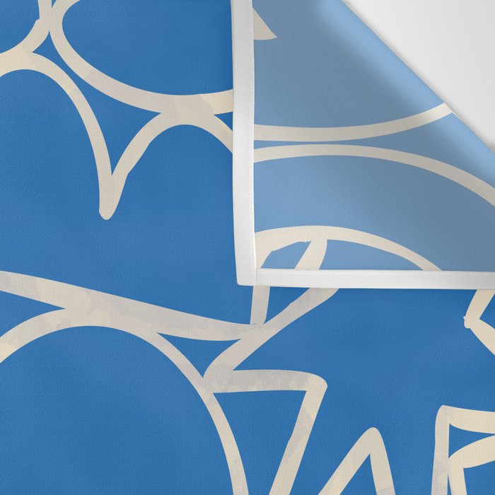 Blue organic nature art shape paint pattern Wall Tapestry Gallery Image 3