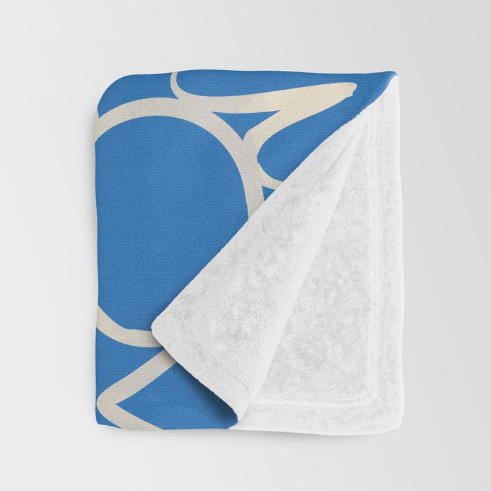 Blue organic nature art shape paint pattern Throw Blanket Gallery Image 3