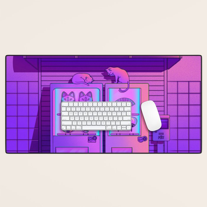 Neon Vending Machines Desk Mat Gallery Image 1