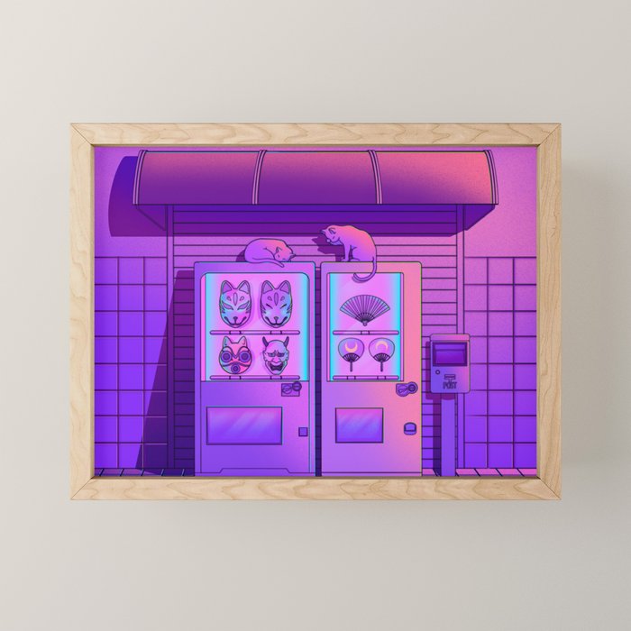 Neon Vending Machines Mini Art Print Gallery Image 1