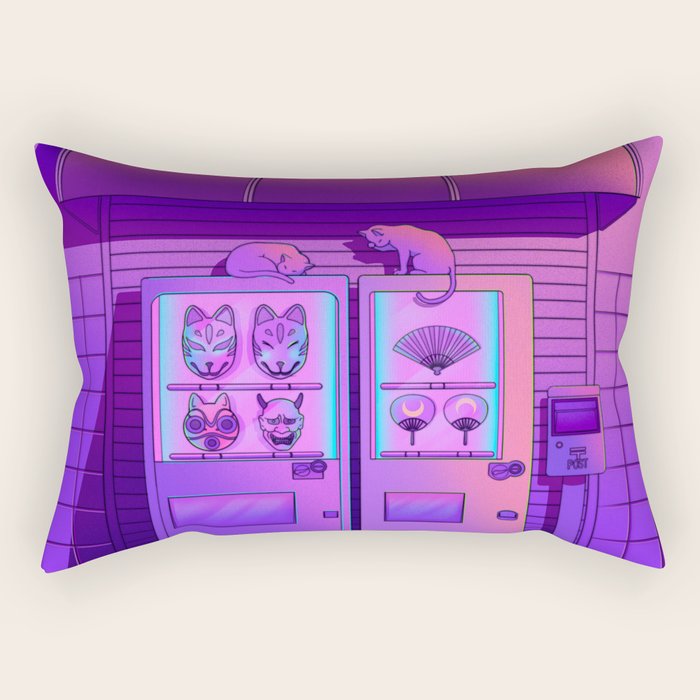 Neon Vending Machines Rectangular Pillow Gallery Image 1