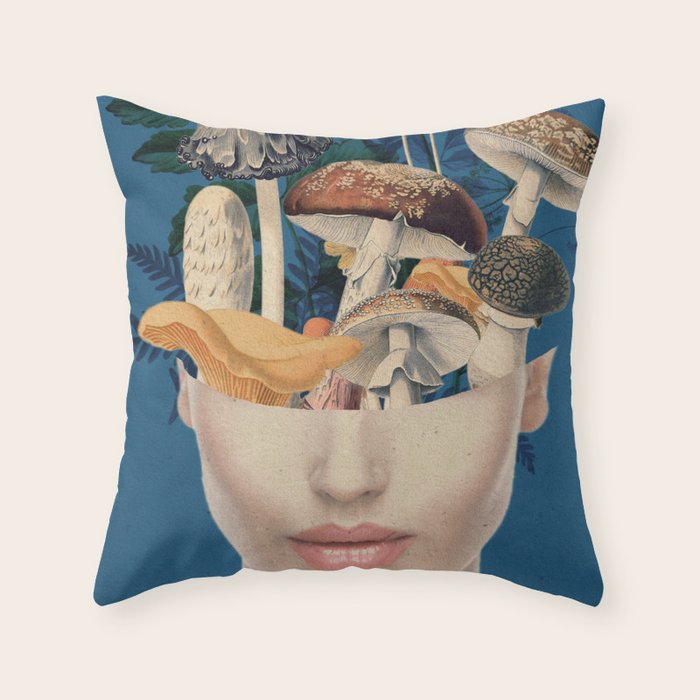 Mushroom Lady 7 Throw Pillow Gallery Image 6