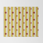 Yellow Stripes and Red Dots Pattern with Texture Throw Blanket Gallery Image 2