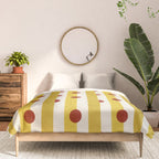 Yellow Stripes and Red Dots Pattern with Texture Comforter Gallery Image 3