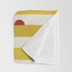 Yellow Stripes and Red Dots Pattern with Texture Throw Blanket Gallery Image 3