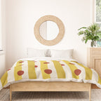 Yellow Stripes and Red Dots Pattern with Texture Duvet Cover Gallery Image 3