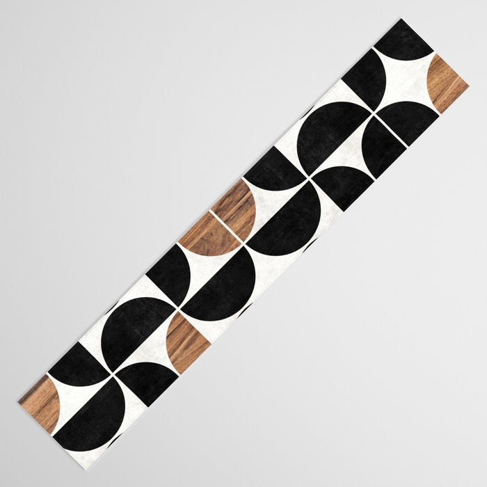 Mid-Century Modern Pattern No.1 - Concrete and Wood Table Runner Gallery Image 3